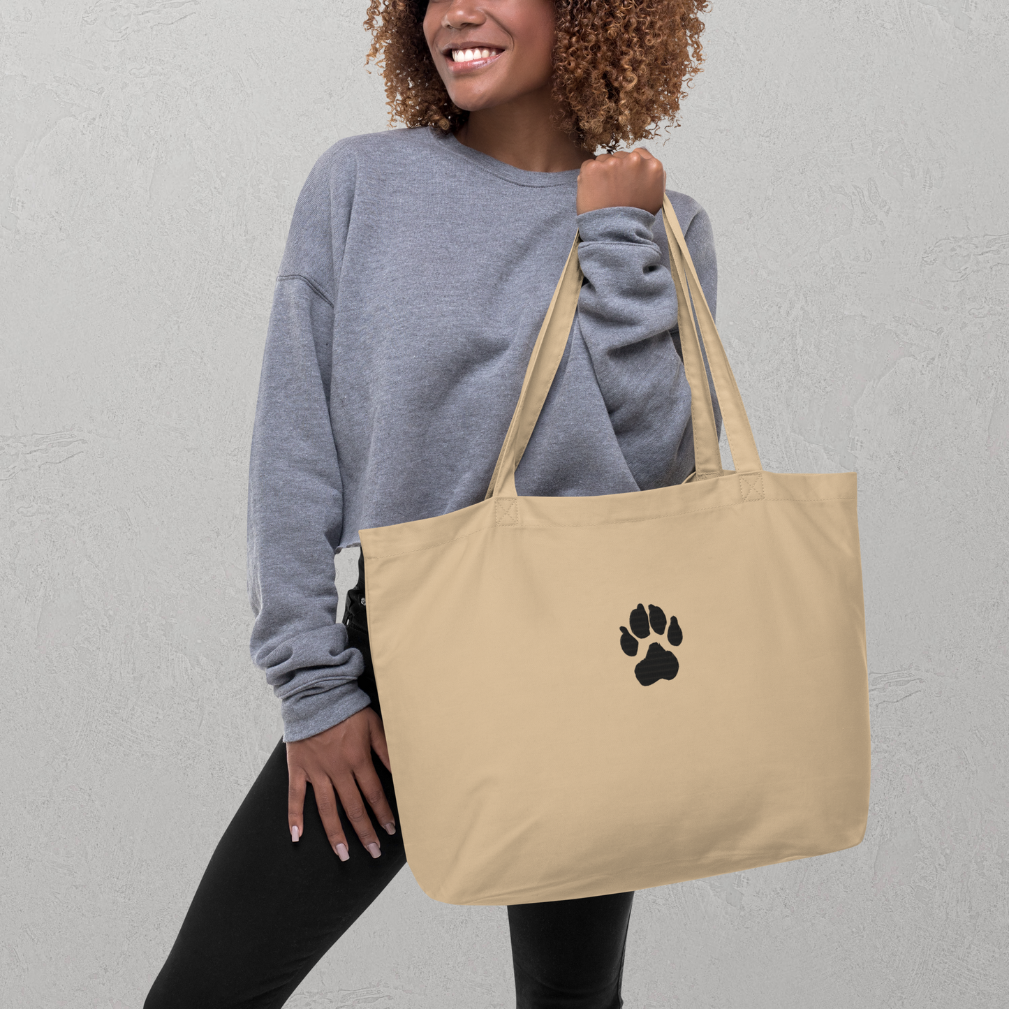 Custom Embroidered Eco Paw Print Tote - Large